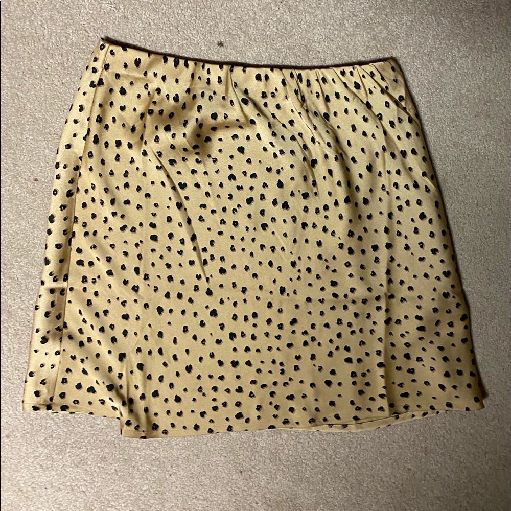 Ruby and Jenna Tan Silk Leopard Skirt
